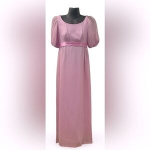 VINTAGE 1964💓SPOKANE LILAC PARADE PRINCESS COURT DRESS HANDSEWN SATIN RAYON READ